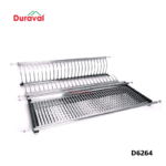 Bộ giá bát đĩa cố định 3 tầng chữ V inox 304 Duraval D6264