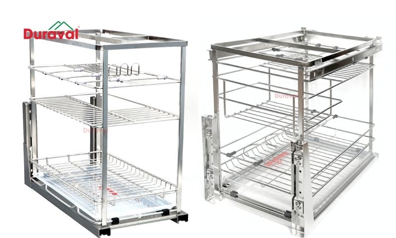 Giá inox đựng gia vị 304 phổ biến bởi chất liệu chống gỉ sét, độ bền vượt trội