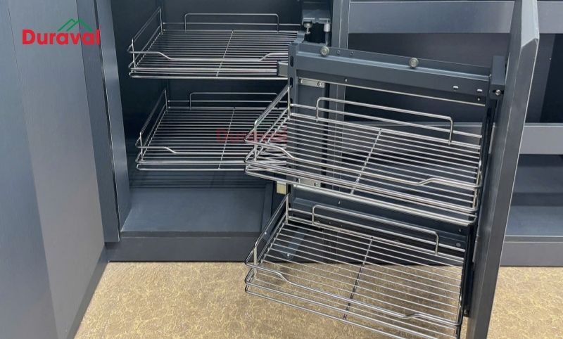 Tác dụng của việc sử dụng kệ góc tủ bếp