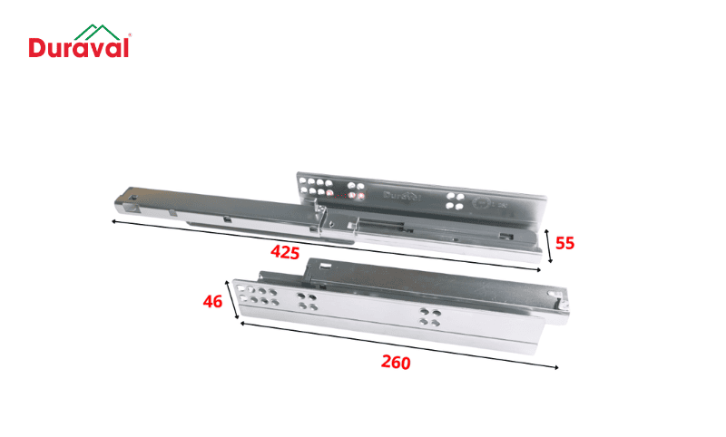 Kích thước cơ bản của ray âm